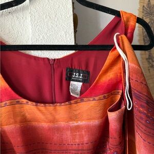 Vintage Women's Red and Orange Dress